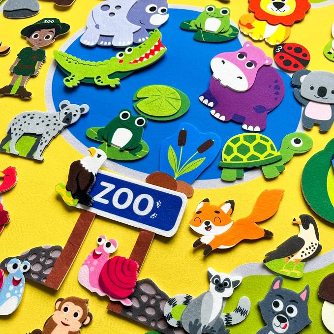 QUOKKA Zoo Felt Board for Kids 3-5 Years Old - Image 8