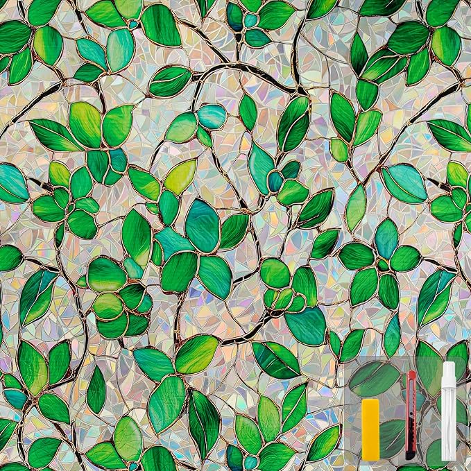 Window Privacy Film Stain Glass Window Film Rainbow Window Film Window clings by Countewolwindowfilm
