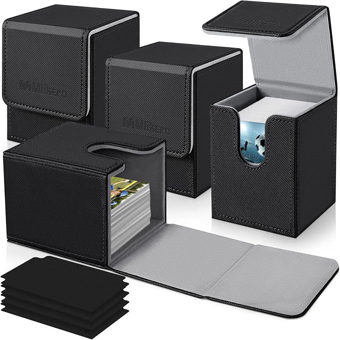 Mlikero 4 Pack Card Deck Box, Commander Deck Box Holds 400+ Single Sleeved Cards by Mlikero