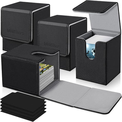 Mlikero 4 Pack Card Deck Box, Commander Deck Box Holds 400+ Single Sleeved Cards by Mlikero