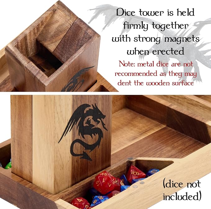 Wooden Magnetic Dice Tower - Image 6