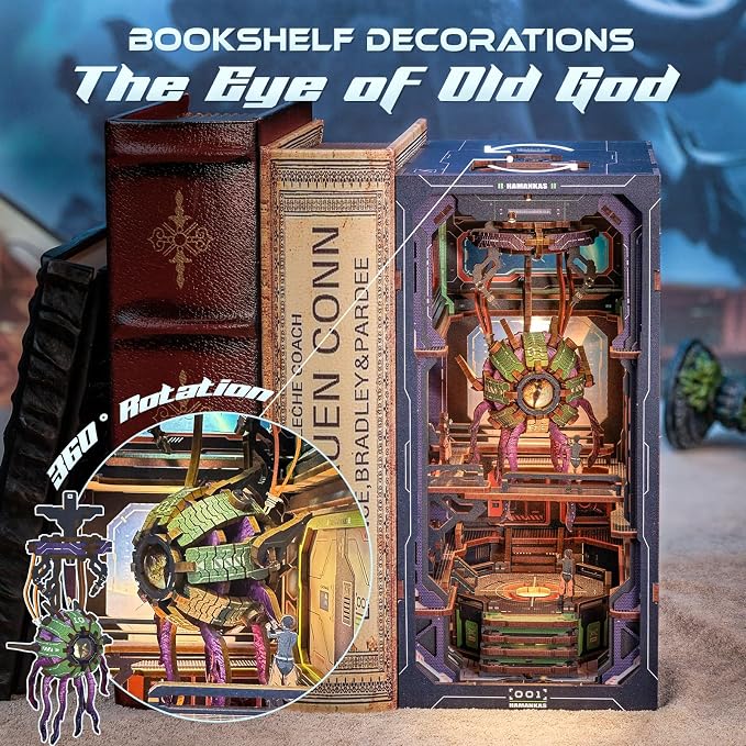 CUTEBEE Book Nook Kit, DIY Booknook Miniature House Tiny House 3D Wooden Puzzle - Image 2