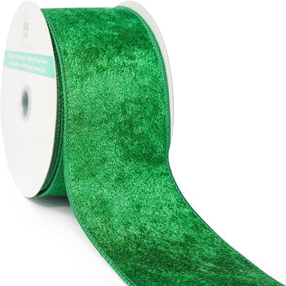 Green Velvet Ribbon 2.5 Inch x 10 Yards by CTCRAFTLLC