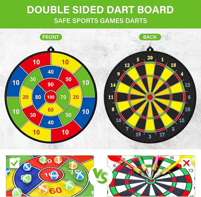 Large Dart Board for Kids, Kids Double-Sided Dart Board - Image 3