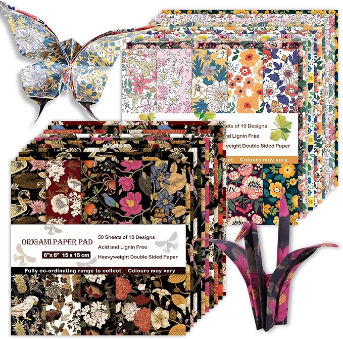 Origami Paper Kit 100 Sheets 6 Inch Square Double Sided Color 20 Vivid Colors by Bestartsuppliesforyou