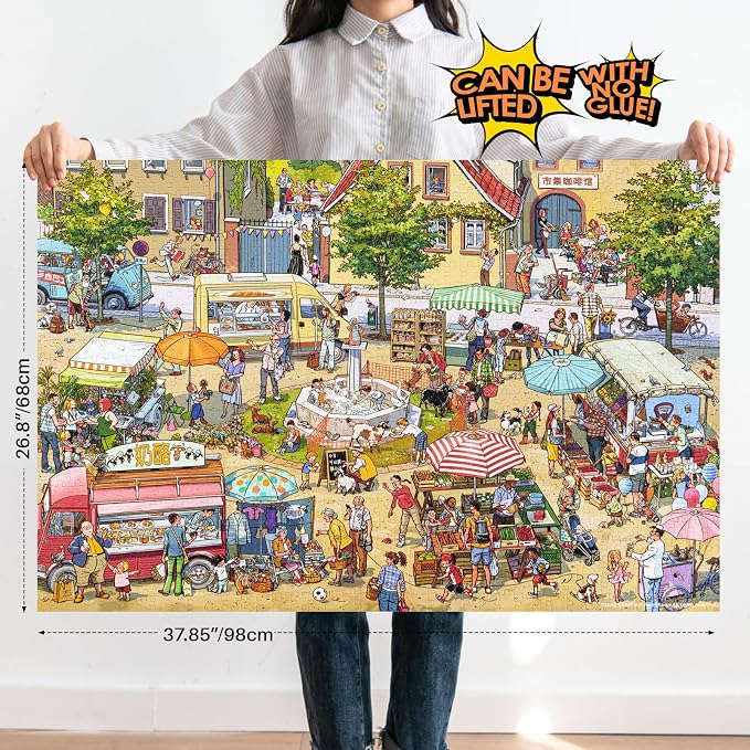 MOMIBOOK Puzzles for Adults 1000 Piece Jigsaw Puzzles of Let's Go! to The Market - Image 2