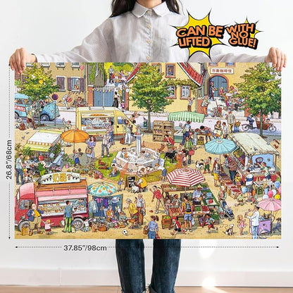 MOMIBOOK Puzzles for Adults 1000 Piece Jigsaw Puzzles of Let's Go! to The Market - Image 2