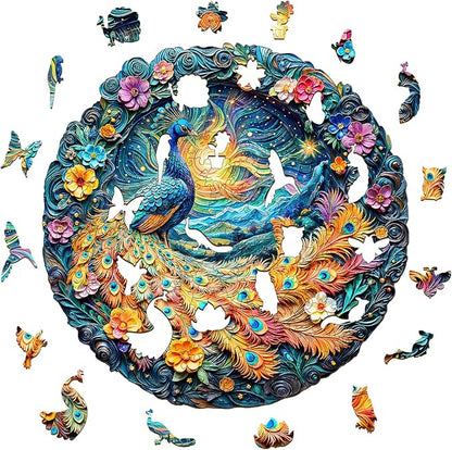 Wooden Puzzles for Adults, Aurora Peacock Shaped Unique Wooden Jigsaw Puzzles - Image 2