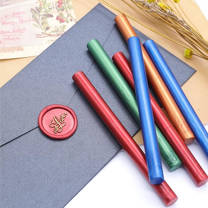 SWANGSA 20 Pieces Glue Gun Sealing Wax Sticks Metallic Gold Red Green Blue - Image 6