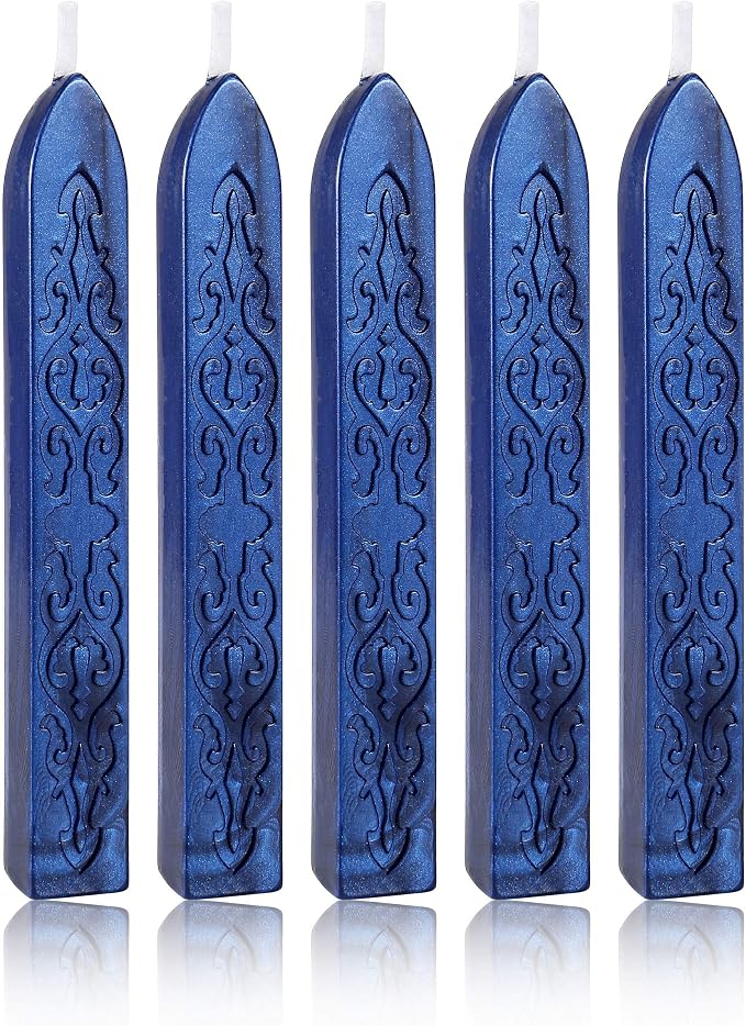 Blue Sealing Wax Sticks, Yoption 5 Pcs Totem Fire Manuscript Wax Seal Sticks by Yoption
