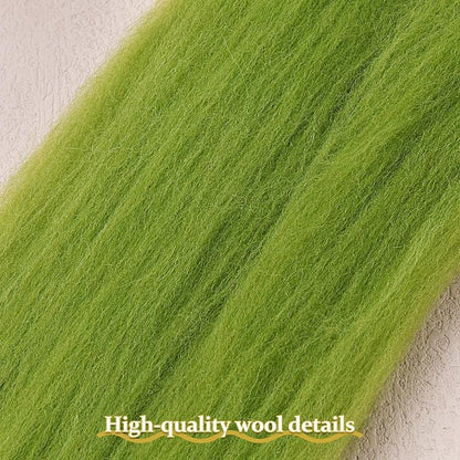 QMNNMA Wool Roving Bulk, 14.1oz Needle Felting Wool, Super Wool Chunky Yarn - Image 2