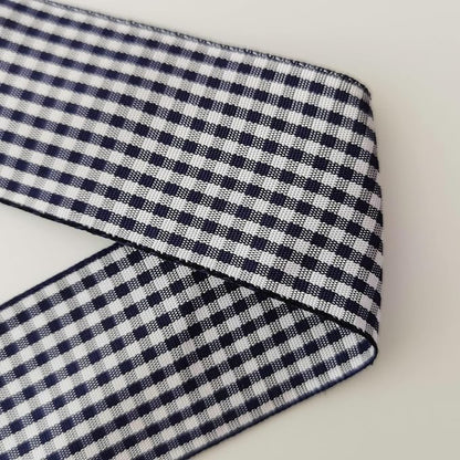 1.5 Inch Blue and White Woven Edge 100% Polyester Gingham Ribbon 25 Yards Each - Image 7