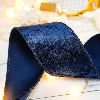 Navy Velvet Ribbon 2.5 Inch x 10 Yards - Image 6
