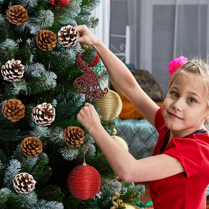 Fovths 24 Pieces Christmas Pine Cones Pick Pinecones Ornament Christmas Tree - Image 7