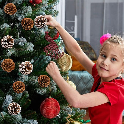 Fovths 24 Pieces Christmas Pine Cones Pick Pinecones Ornament Christmas Tree - Image 7