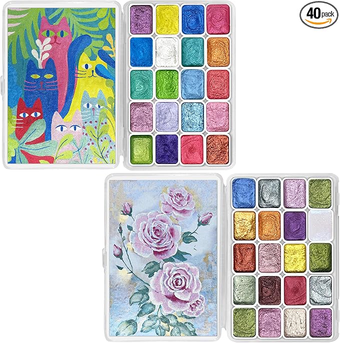 Mini Forestry Shifting Watercolor Painting Set, 40 Color Shifting Watercolor by CraftyManor