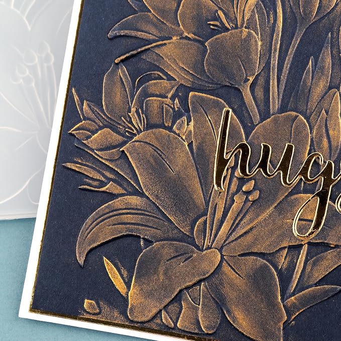 BAOFALI 3D Embossing Folder for Card Making, Lily Flowers Clear Plastic Texture - Image 7