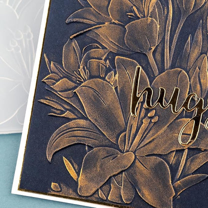 BAOFALI 3D Embossing Folder for Card Making, Lily Flowers Clear Plastic Texture - Image 7