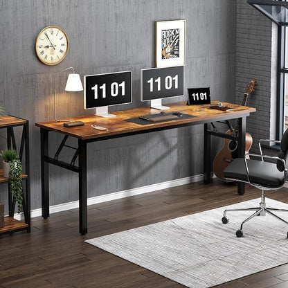 Need Large Computer Desk, 62 inches Long Office Desk, No Install Needed Folding - Image 7