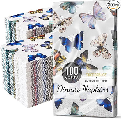 Trendables Butterfly Napkins for decoupage 100 Pcs 3 Ply Butterfly paper by Trendables