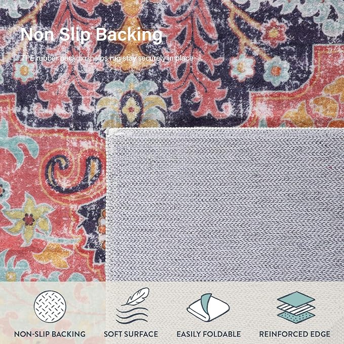 Lahome 8x10 Area Rugs for Living Room, Washable Rugs for Bedroom Aesthetic - Image 5