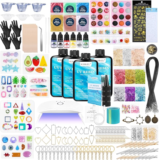 UV Resin Jewelry Making Kit, 400g Crystal Clear Resins by KISREL