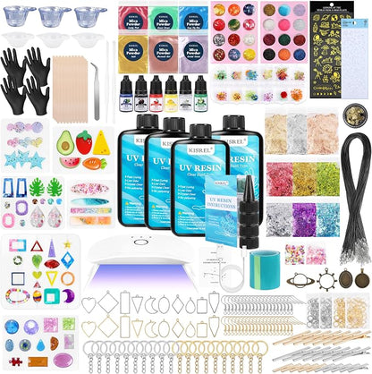 UV Resin Jewelry Making Kit, 400g Crystal Clear Resins by KISREL