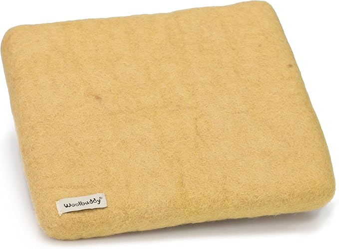 Woolbuddy Needle Felting Pad – Yellow Wool Mat 10x10x1.5 – Foam Alternative Base by Woolbuddy