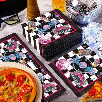 60 Pcs 50s Cocktail Paper Napkins 6.5 x 6.5 Inches Disposable Paper Napkins - Image 4