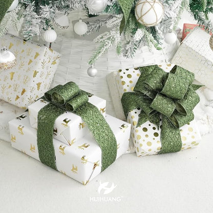 HUIHUANG Moss Green Wired Ribbon - Image 7
