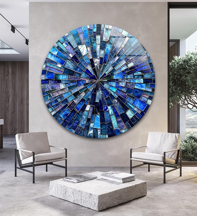 My Photostation.com 24'' Diameter Radiant Mosaic Burst Round Glass Wall Art - Image 5