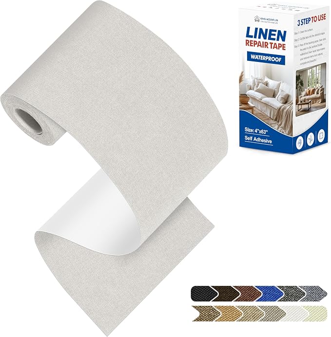 KING MOUNTAIN Linen Repair Patches, Self-Adhesive Linen Fabric Patches by ForABetterHomeLife