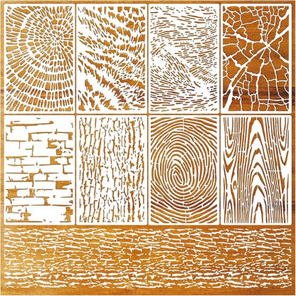 8 Pieces Abstract Geometry Texture Brick Stencils - Image 9