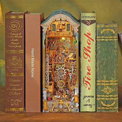 Tonecheer DIY Book Nook Kit for Adults, 3D Wooden Puzzle Bookend Miniature - Image 5