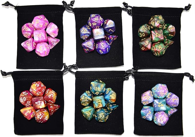 SmartDealsPro 6 x 7 Sets Glitter Polyhedral Dice Sets - Image 6