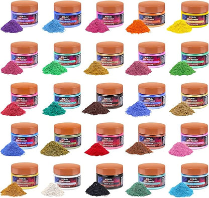 MTBJZJ Mica Powder for Resin, 25 Colors - 20g/Bottle of Epoxy Resin Color by MTBJZJ