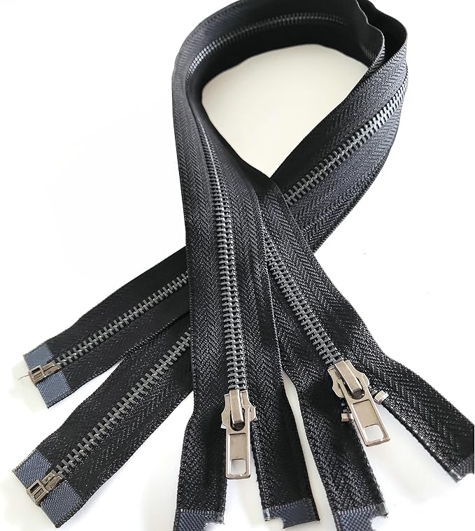 Leekayer 2PCS #5 27 Inch Zipper Black Nickel Teeth Zipper Black Metal Zipper - Image 7