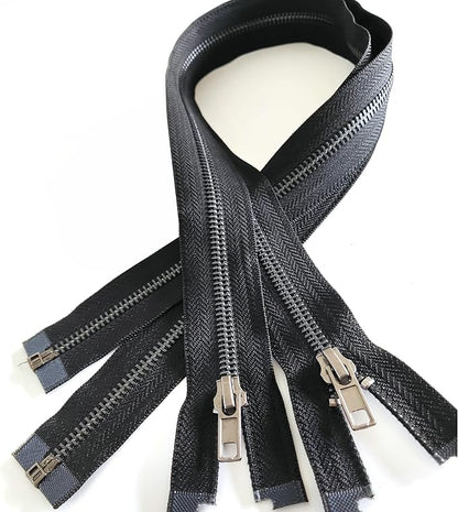 Leekayer 2PCS #5 27 Inch Zipper Black Nickel Teeth Zipper Black Metal Zipper - Image 7