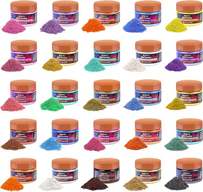 MTBJZJ Mica Powder for Resin, 25 Colors - 20g/Bottle of Epoxy Resin Color by MTBJZJ