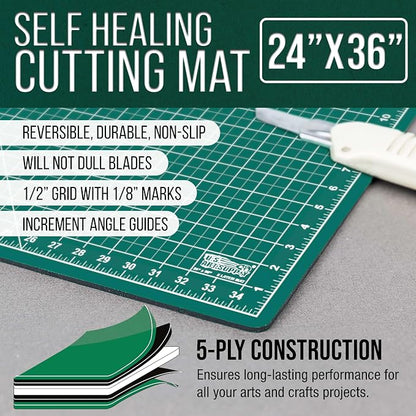 U.S. Art Supply 24" x 36" Self-Healing Cutting Mat 5-Ply - Image 2