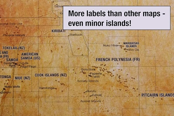 Laminated World Pioneer Map Poster | Vintage Style Map | Includes The Most - Image 5