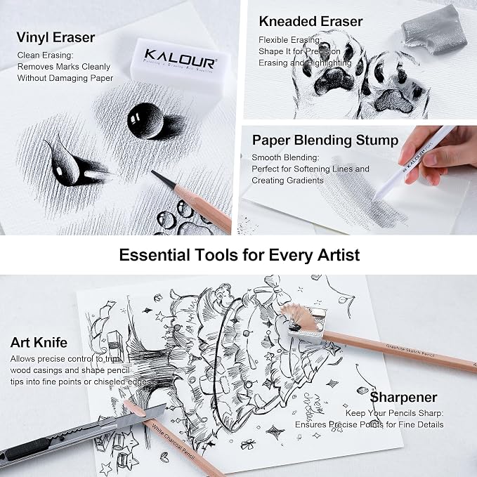 KALOUR 29 Pro Sketching Drawing Pencils Set - Image 7