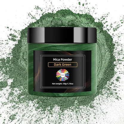 Dark Green Mica Powder for Epoxy Resin，Natural Shimmer Mica Powder Used for by NTWJNJY