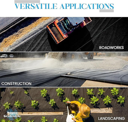 Woven Geotextile Fabric for Driveway and Road Stabilization, Construction - Image 3