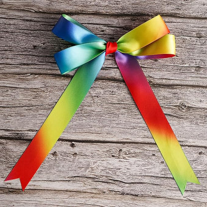 MEEDEE Rainbow Ribbon Satin Ribbon 1 inch Rainbow Satin Ribbon Rainbow Colored - Image 6