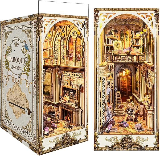 Book Nook Kit, DIY Miniature Dollhouse Kit Book Nook, 3D Wooden Puzzle Bookends by fifijoy