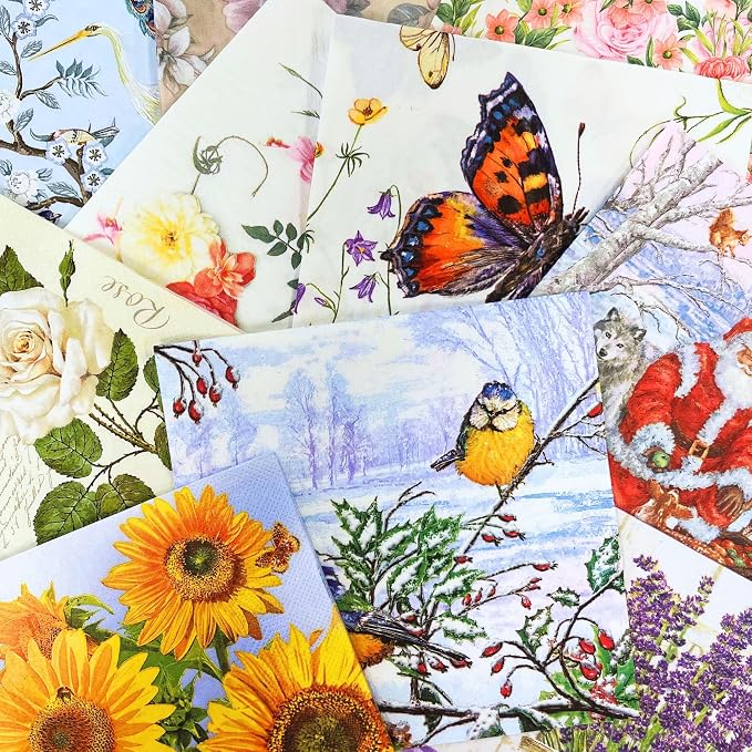 Mystery Pack Decoupage Paper Napkins, 20-ct Assorted Surprise Napkins, - Image 2