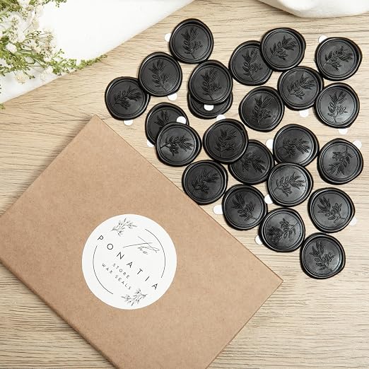 PONATIA Black Wax Seal Stickers - Image 6