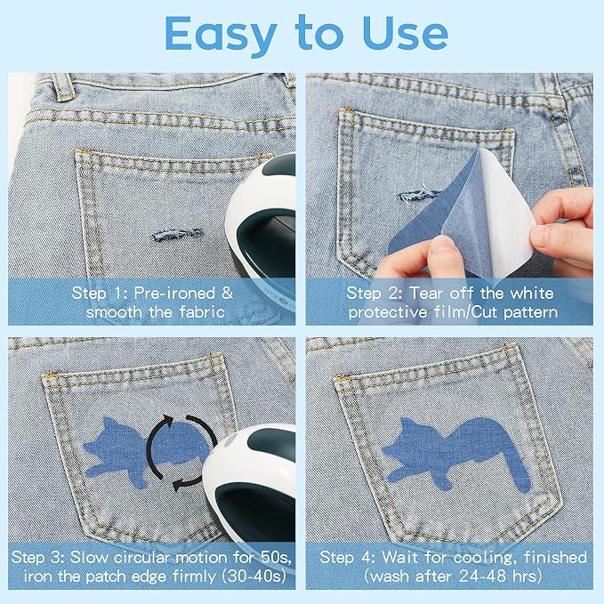 HTVRONT Iron on Patches for Clothing Repair, Cotton Patches Iron on - Image 4