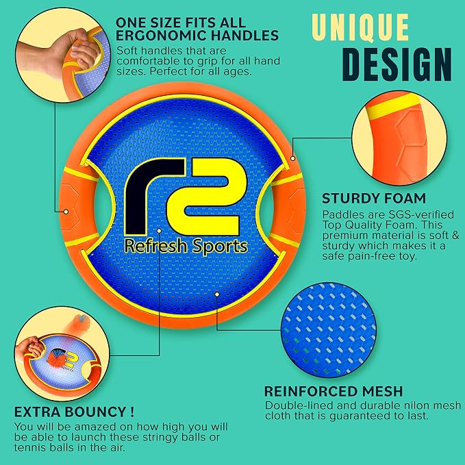 Fun Bouncy Paddle & Stringy Ball Toss & Catch Game - Image 6